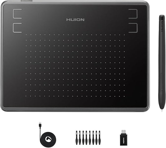 HUION Inspiroy H430P Drawing Tablet 4.8x3 Graphic Tablet with Battery-Free Stylus 4 Hot Keys, Art Tablet for Drawing, Writing, Design, Teaching, Work with Mac, PC, Linux & Mobile