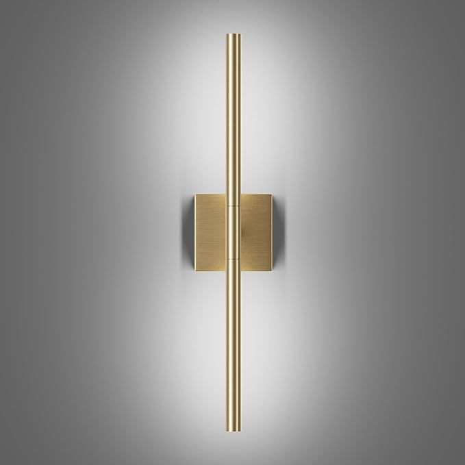 Tipace Modern Bathroom Light Fixtures,Hardwired Wall Sconces,360°Rotate,LED Brushed Brass Vanity Light Bar,5500K White Light Wall Wall Light Fixtures for Bathroom,Living Room,23.6 Inch