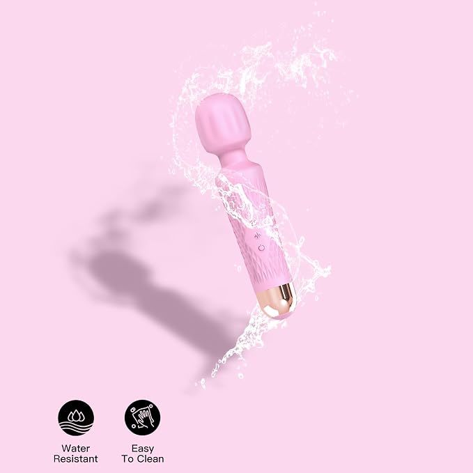 Niclove The Upgraded 3-in-1 Personal Massager – 3H Powerful Vibration, Quiet & Waterproof – 20 Modes 8 Speeds Muscle Therapy Stick for Deep Tissue, Sports Recovery, Cordless & Travel Friendly (Pink)