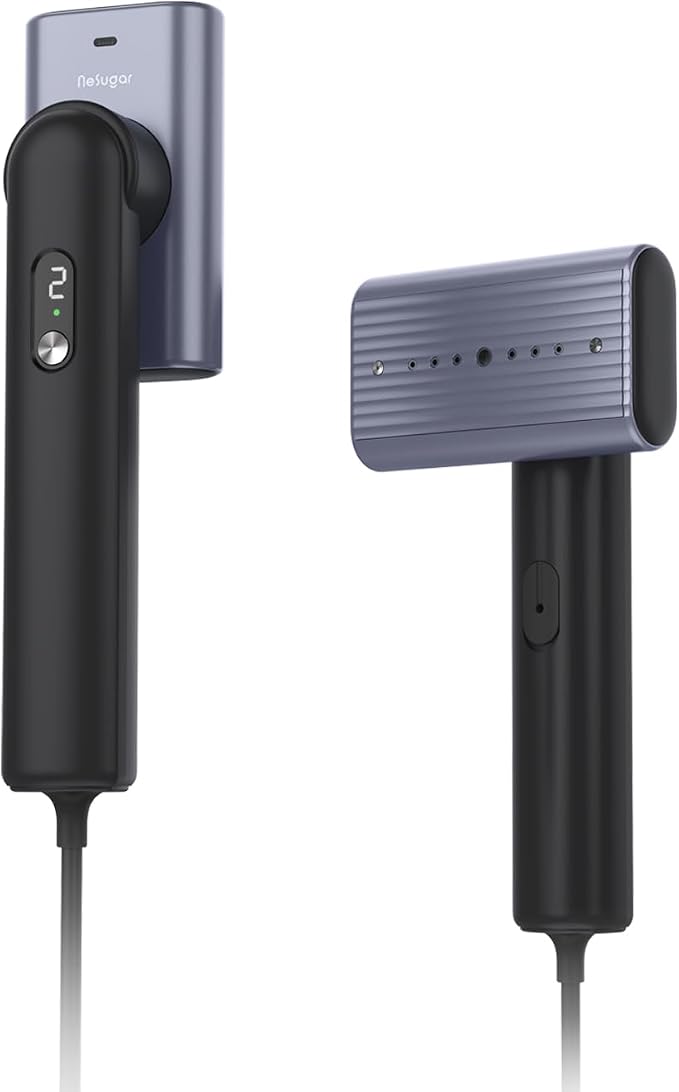 G9 Pro Smart Handheld Steamer for Clothes, Palm-Sized & Lightweight (1lb), Dual Steam Modes, Easy Wrinkle Remover, Auto Shut-Off, Travel & Home Double Use (Metal)