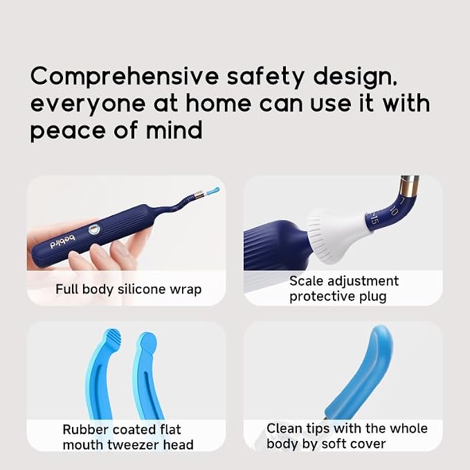 BEBIRD Ear Wax Removal Tool Camera, Visual Earwax Cleaner with Cleaning Kit as Spade/Spoon/Pick/Tweezer Clean Ears for Family, Ear-Scope Otoscope Wireless WiFi Connect