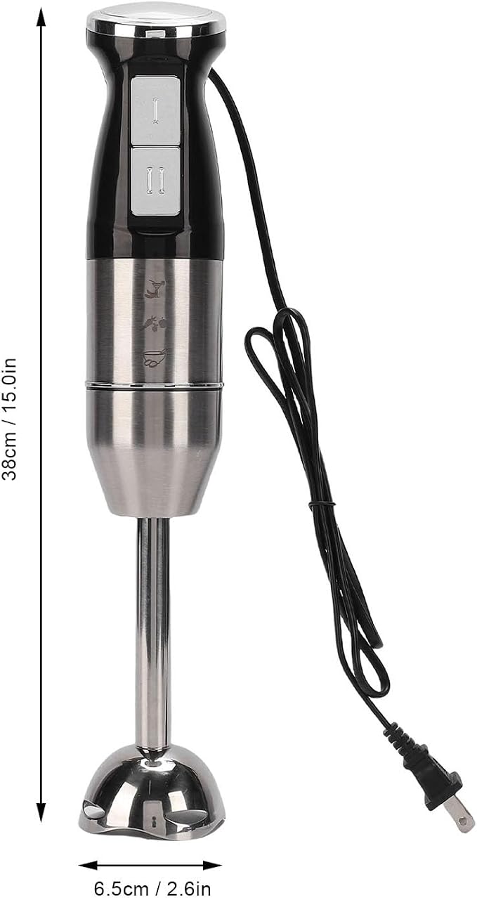 Immersion Hand Blender, 400W Stainless Steel Electric Handheld Stick Mixer with Adjustable Speed and Detachable Shaft for Smoothies Soups Shakes Puree