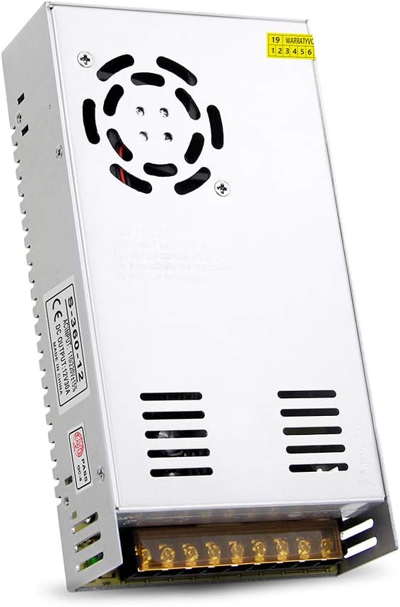Aclorol 12V 30A 360W Universal Regulated Switching Convert Power Supply AC Adapter for LED Strip Pixel Lights CCTV Camera Security System Radio Computer Project