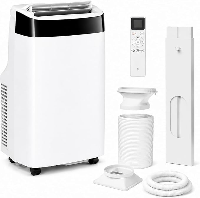 10000 BTU Portable Air Conditioners, 4-in-1 AC Unit with Cooling, Fan, Dehumidifier and Sleep Modes, for Rooms Up to 450 Sq.Ft, Remote Control, 24H Timer, Window Kit for Bedroom Apartment Dorm