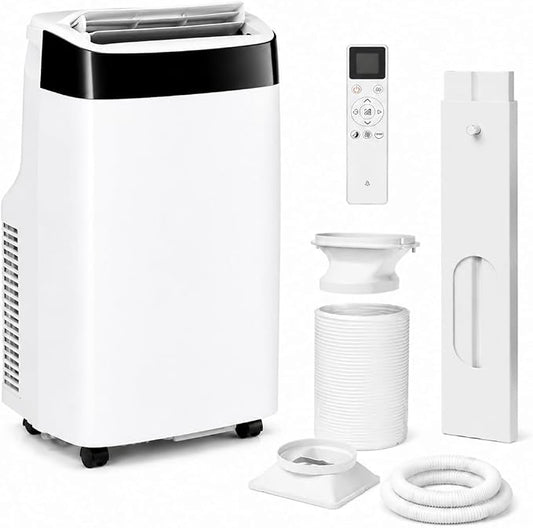 10000 BTU Portable Air Conditioners, 4-in-1 AC Unit with Cooling, Fan, Dehumidifier and Sleep Modes, for Rooms Up to 450 Sq.Ft, Remote Control, 24H Timer, Window Kit for Bedroom Apartment Dorm