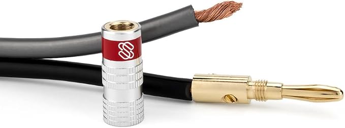 Sewell Silverback Banana Plugs, 24k Gold Dual Screw Lock Speaker Connector, 6 Pairs