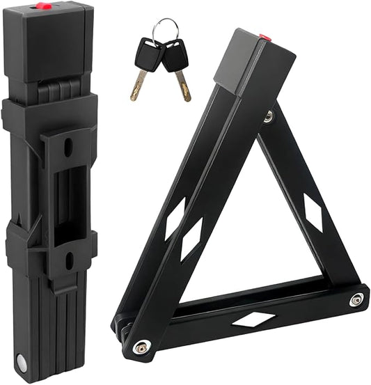 Folding Bike Chain Lock with Key for High Security, Heavy Duty Bicycle Lock with Solid Links for Bike, E-Bike, Scooter and Electric Scooter, Portable and Adjustable Design