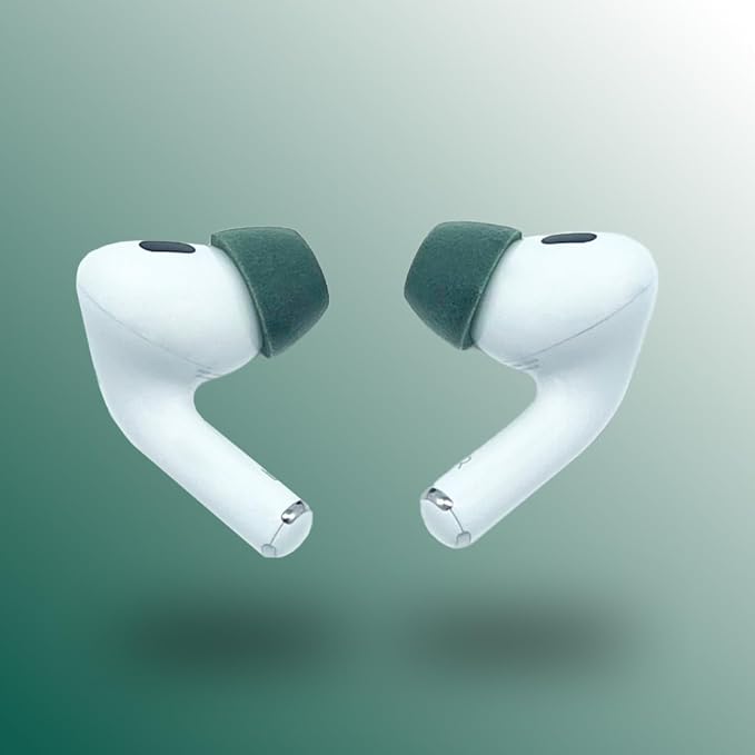 Comply Memory Foam Replacement Earbud Tips for Apple AirPods Pro 1 & 2 Ultimate Comfort, Secure Fit, Superior Noise Isolation Anti Slip, Prevent from Falling Out Green, Small (3 Pairs)