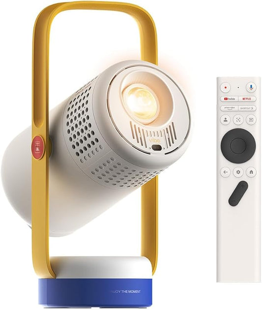 XGIMI Vibe One Battery Powered 1080P Smart Portable Projector, Google TV with Licensed Netflix, Sound by JBL, Built-in Battery, Auto Focus & Keystone, HD Projector for Bedroom, Backyard and Home(Blue)