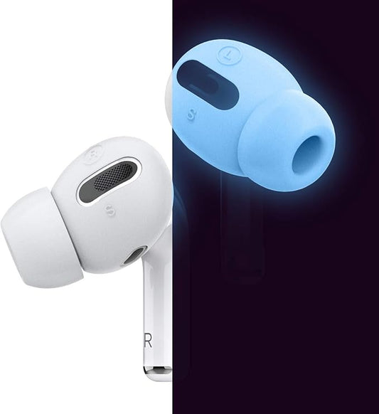 elago [6 Pairs] AirPods Pro Ear Tips with Integrated Earbuds Cover Designed for AirPods Pro, Fit in The Case, Anti-Slip, [3 Sizes: Large + Medium + Small] [US Patent Registered] (Nightglow Blue)