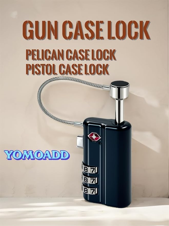 Professional TSA-Approved Gun Case Lock with Durable and Cut-Resistant Alloy Steel Shank — Secure Firearm Travel Case Lock for Gun Cases and Pistol Cases (1 Pack)