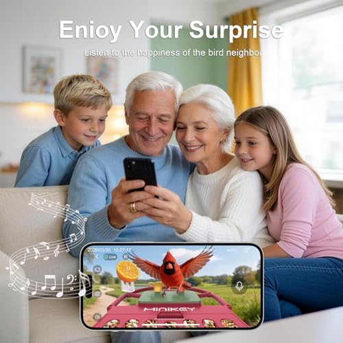 Smart Bird Feeder with Camera Outdoor Birdhouse: AI Identifies 11000+ Species, 2K HD with Arrival Alerts, Attracts Hummingbirds, Solar Powered, Gifts for Bird Lovers Mom Dad
