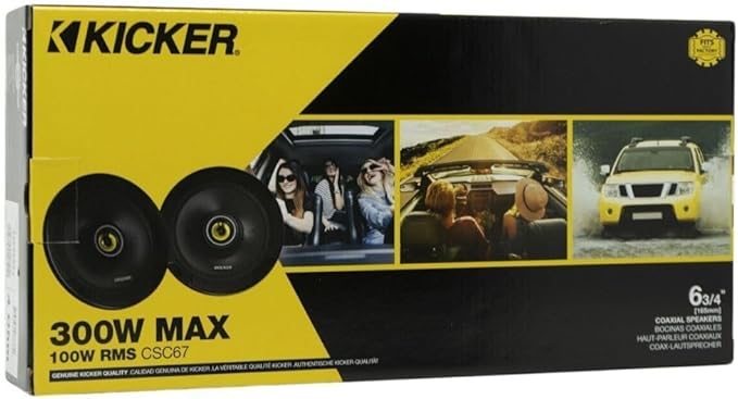 KICKER 46CSC674 CS-Series CSC67 6.75-Inch (165mm) Coaxial Speakers, 4-Ohm (Pair)