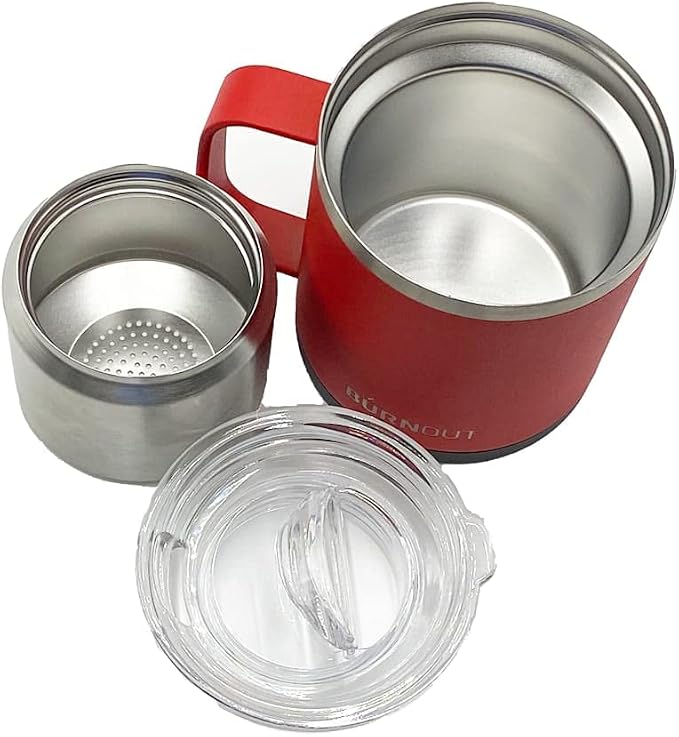 BURNOUT 2.0 Instant Drinkability Temperature Control Mug (14 oz Red with Black)