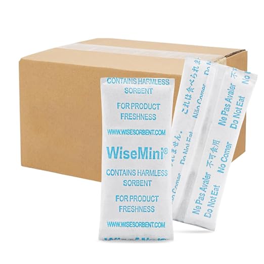 Wisesorb 1800pcs 10g Premium Silica Gel Desiccant Packs, Humidity Packets Food Safe Moisture Absorbering Desiccants, Moisture Absorbers for Storage, Dessicants Packets Dehumidifiers, WiseMini