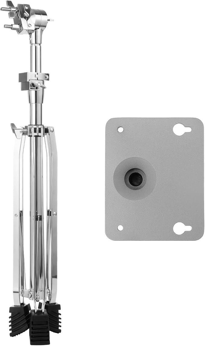 TENTOTEN Electronic Mounting Stand with Plate, Heavy Duty Double Braced Mounting Stand for Electronic Modules & Controller Multi Pads and Drum Pads