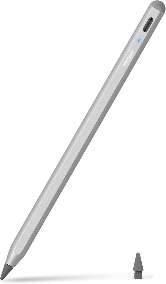 Metapen Pencil A8 for Apple iPad 2018-2026, (2X Faster Charge), Tilt Sensitivity, Pixel Precision, Stylus Pen for iPad 11/10/9/8/7/6th Gen, Pro 12.9/11/13-inch M4, Air 3/4/5/M2/M3, Mini 5/6th, Grey