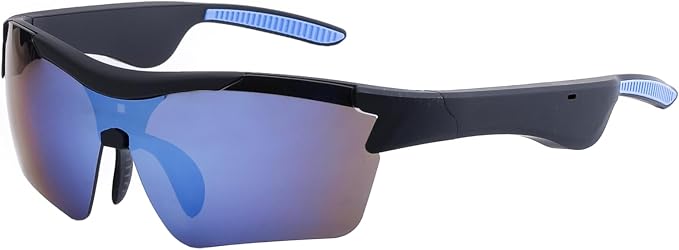 AI Smart Glasses with Open Ear Speaker, 5.4 Bluetooth,Voice Assistant Compatible,Real-Time Translation,Auto Color-Changing Lenses for Business&Outdoor Activities. (Black-Blue)