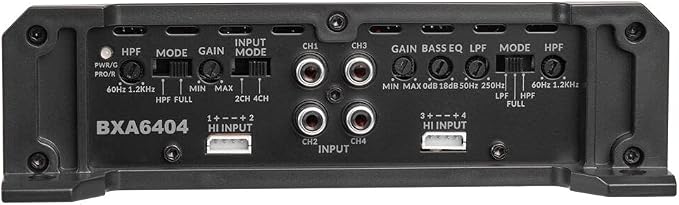Belva BXA6404 640W Peak BX-Series 2-Ohm Stable Class-A/B 4-Channel Car Audio MOSFET Amplifier