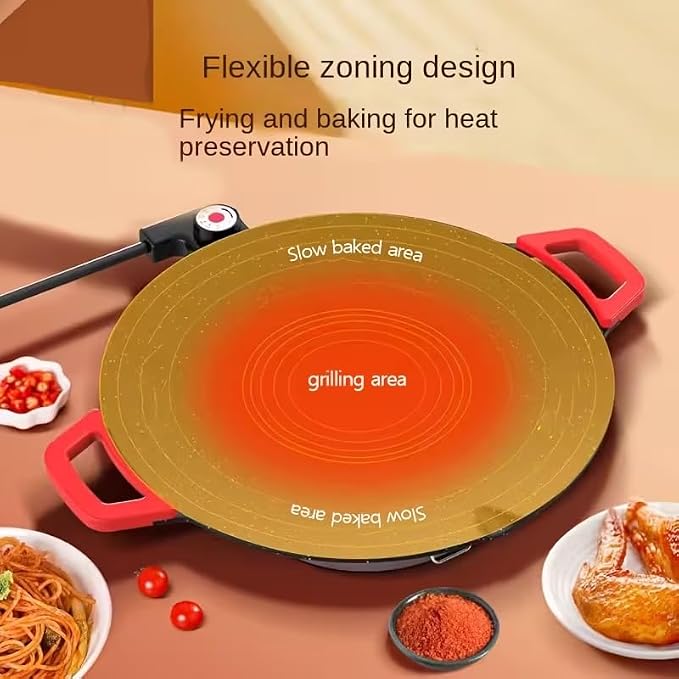Indoor Grills Electric Smokeless Nonstick Electric Griddle for Indoor Use, Compact & Versatile Cooking for Steaks, Pancakes, and BBQ with 14-Inch Aluminum Cooking Surface