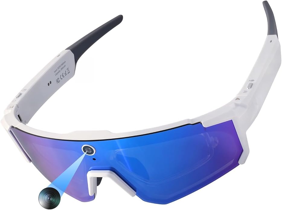 King Will Smart Glasses with Camera, AI Bluetooth Sunglasses with Detachable Inner Lense, 1200P EIS Anti-Shock Video Recording, Dual-Mic ENC Noise Cancellation, IP54 Anti-Water for Cycling & Hiking