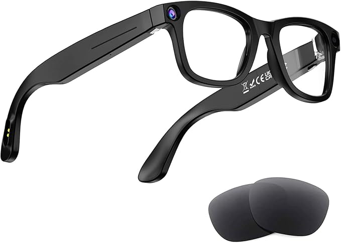 Ai Smart Glasses with Camera,8MP HD 1080P Camera Glasses for Men Women,Video Recording Glasses with Audio, Translation Sunglasses,Voice Assistant, Open-Ear Audio for Travel, Meetings & Vlogging