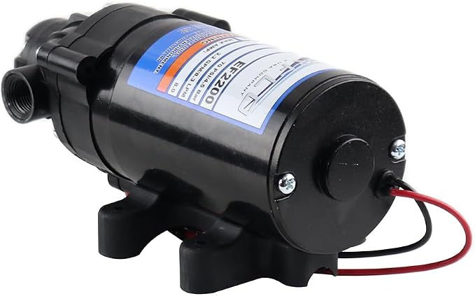 Everflo 12V On-Demand Diaphragm Sprayer Pump - 2.2GPM, 70 PSI, 3/8" FNPT Ports | 2.2GPM, 70 PSI, 3/8" FNPT Ports
