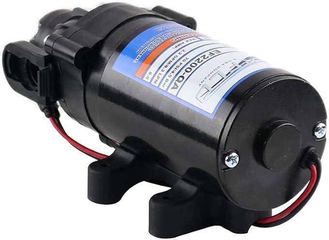 Everflo EF2200-QA-BOX 2.2GPM 12V Diaphragm Pump-Quick Attach Port, Black