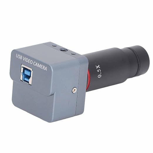 USB Microscope Camera, 4K 8MP Digital Electronic Eyepiece with 0.5X Zoom Lens for Industrial and Hobbyist Use Aluminum Alloy