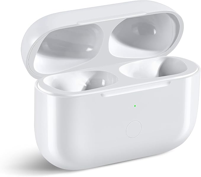 Wireless Charging Case Replacement Compatible with AirPod Pro 2nd & 1st Generation, Air Pod Pro 2 1 Charger Case with Bluetooth Pairing Sync Button,White