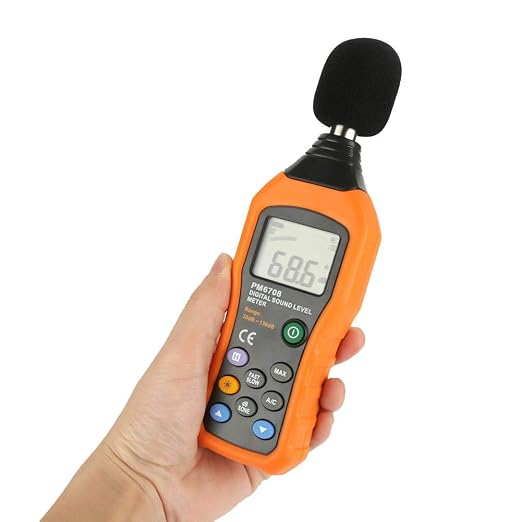 Decibel Meter Sound Level Reader, MS6708 Portable Digital LCD Noise Level Meter Tester Measurement Range 30-130 dBA A/C Mode Accuracy: ±1.5dB