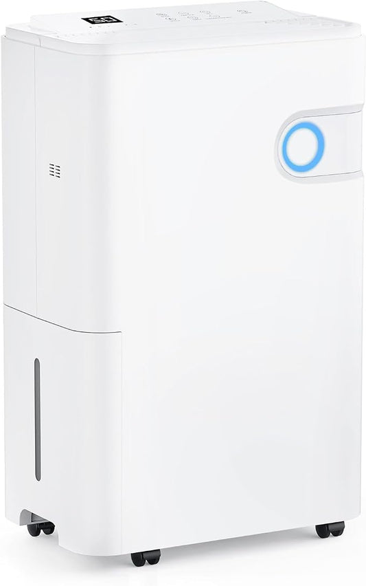 80Pints Dehumidifier with Drain Hose, 5,500 Sq.Ft Dehumidifier for Basement, 5L/1.32 Gallon Tank, Energy Star Cert. 42dB, Humidity Display Ring, Humidity Remover for Home, Bedroom & Bathroom