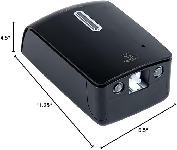 Restaurantware Clean Tek Professional 33.4 Ounce Automated Soap Dispenser 1 Touchless Wall-Mountable Soap Dispenser - With Security Key Black Plastic Soap Dispenser Transparent For Foam Soap