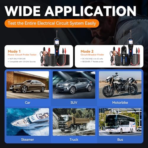 VDIAGTOOL V200 Pro Automotive Power Circuit Probe Tester Circuit Breaker Finder Tool Circuit Short Finder with VD31 Car Code Reader, OBD2 Scanner with Car Key Battery Tester