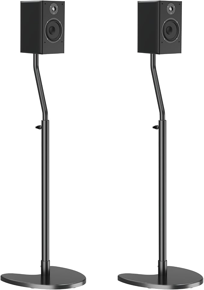 Mounting Dream Height Adjustable Speaker Stands Mounts, One Pair Floor Stands, Heavy Duty Base Extendable Tube, 11 LBS Capacity Per Stand, MAX 39" Height Adjustment MD5401 (Speakers Not Included)