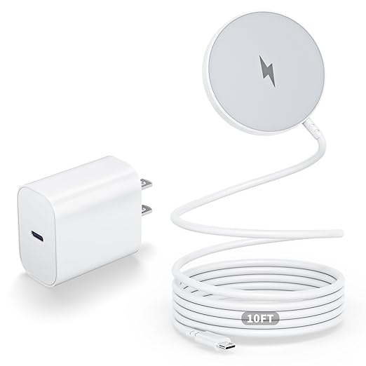 Magnetic Wireless Charger 10FT Fast Apple Mag-Safe Charger Magnet Charging Pad iPhone Mag Safe Charging for iPhone 17Pro Max/16 Pro Max/16Pro/16/iPhone 15Pro Max/15 Plus/14/13/12/AirPods 3/2/Pro/Pro 2