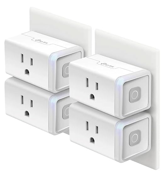 Kasa Smart Plug HS103P4, Smart Home Wi-Fi Outlet Works with Alexa, Echo, Google Home, No Hub Required, 15 Amp, UL Certified, 4-Pack, White