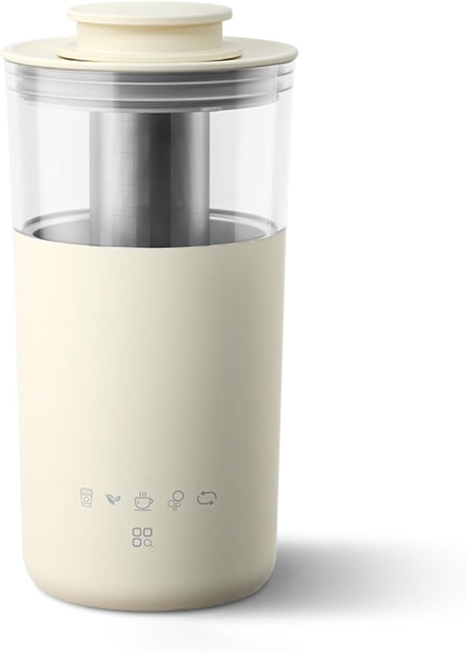 Electric Travel Kettle, Stainless Steel Portable Tea Coffee Maker with Magnetic Stirrer, Fast Boil & Temperature Control, for Home Office Travel (US Plug 110V)