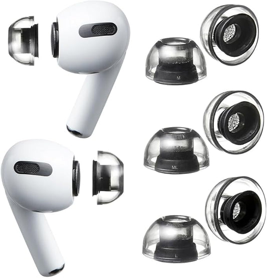 AZLA XELASTEC II for AirPods Pro 1st & 2nd Gen - Airpods Pro Ear Tip Replacement – Upgraded Fit & Noise Isolation – AirPod Pro 2 Ear Tips, AirPod Replacement Tips, 3-Pair (M-ML-L)