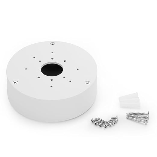 Junction Box Mount Compatible with Ubiquiti Camera Metal Junction Box Accessories for Unifi Dome Turret Bullet Cameras (G3,G4,G5, G6, AI,Pro) (White-Old)