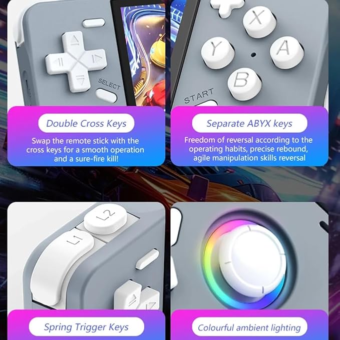 Retro Handheld Game Console - Open Source Linux System, 3.5-inch Full-Lamination Screen, 18000+ Classic Games, 4000mAh Battery Portable Handheld (Translucent Red)
