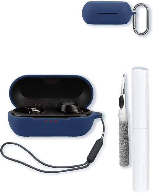 Case for Anker Soundcore Life A1 True Wireless Earbuds,Soft Protective,BOVUGAC Silicone Case Cover with Keychain & Cleaning Kit & Lanyard for Soundcore by Anker Life A1-Blue