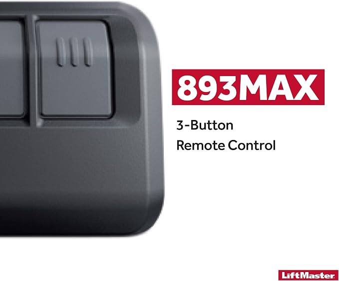 LiftMaster 893Max Security+ 2.0 3-Button Gate Operator Remote Control with Visor Clip - Pack of 3