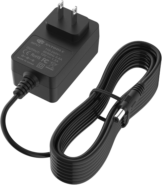 ANTOBLE 12V Power Supply for Char-Griller Gravity Fed 980 Replacement Power Adapter Part for Akorn Auto Kamado E6480 Charcoal Grill Power Cord for Chargriller Grill Charger Cord, 15 Ft