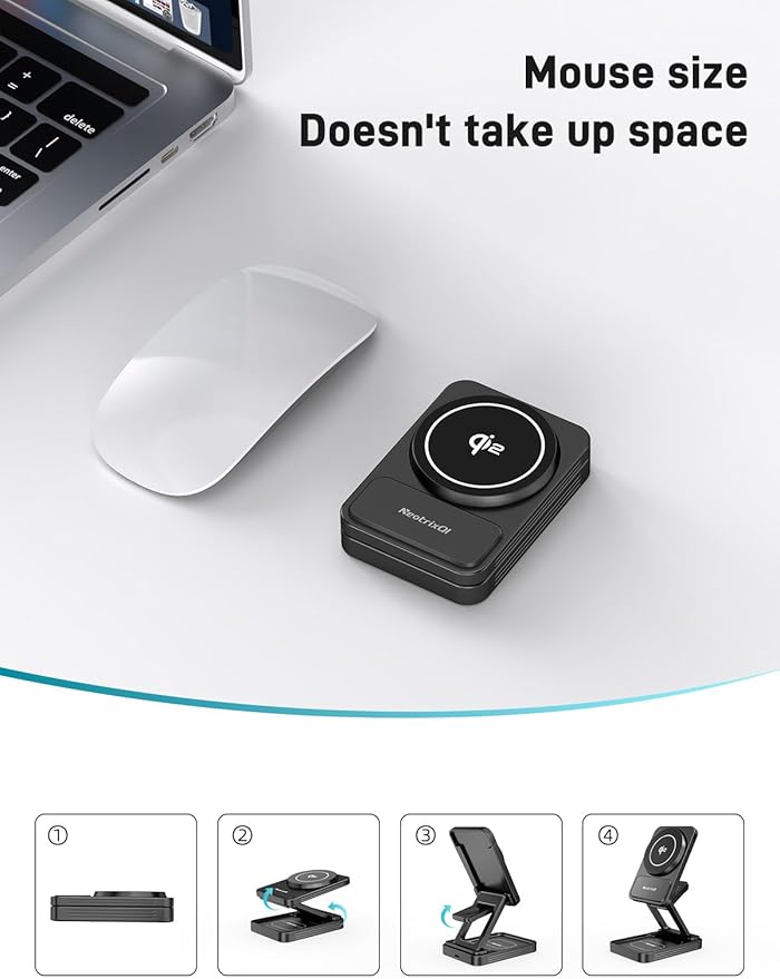 Magnetic Wireless Charger for Samsung, 3 in 1 Aluminum Alloy Charging Station for Samsung Galaxy S26 Ultra/Z Fold7/Flip7/Buds4, Qi2 Foldable Travel Watch Charger for Galaxy Watch Ultra/8/7