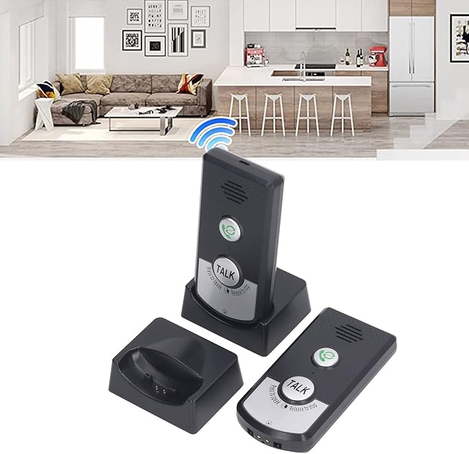 2 Way Talk Voice Intercom Doorbell Long Range Home Caregiver Pager System Indoor Outdoor Black