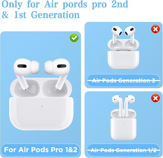 Wireless Charging Case Compatible for Airpod Pro 1st 2nd Charger case with Type-C Charging Port Replacement for Airpod Pro 1st / 2nd Charging case Support Wireless