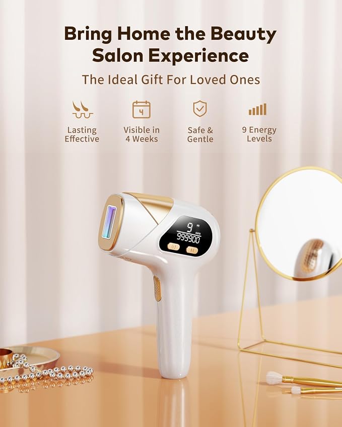 LYSMOSKI Laser Hair Removal for Women and Men, Safe at-Home Hair Removal Device, Hair Laser Removal with Long-Lasting in Hair Reduction for Armpits Back Legs Arms Face Bikini Line