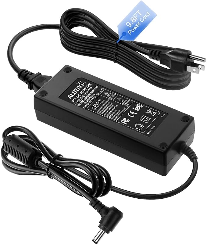 ALITOVE DC 12V Power Supply 10A 120W AC Adapter 100-240V 50-60HZ 12 Volt 10 Amp Transformer 13.4FT Power Cord with 5.5x2.5mm Output Jack for LED Strip Light CCTV Cameras 3D Printer
