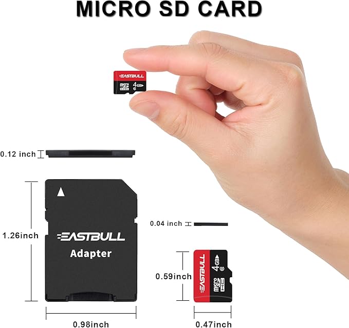 EASTBULL 4GB 10-Pack of Micro SD Card, 4GB SD Cards Pack Full HD Video 90MB/s UHS-I U1 Micro SDHC Class 10 for Surveillance Security Cam (10 Units and 2 Adapters)
